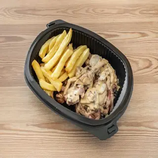 Puntas de solomillo en salsa de champiñones 