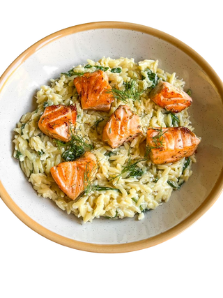 Rižoto losos sa bebi spanaćem