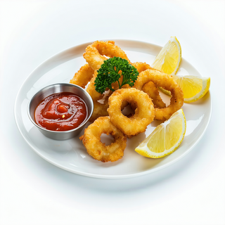 Calamari with vegetables and mushrooms