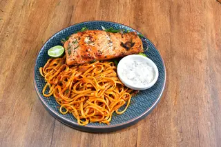 Grilled salmon fish