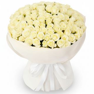 Монобукет"White infinity"зі 101 троянди