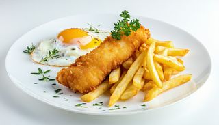 File de cod pane cu garnitura de cartofi prajiti