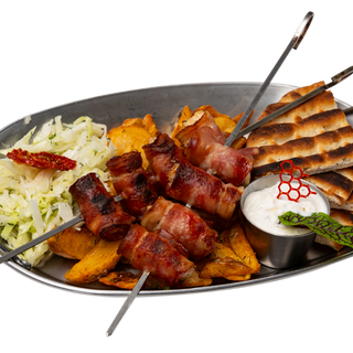 Souvlaki de pui cu Bacon