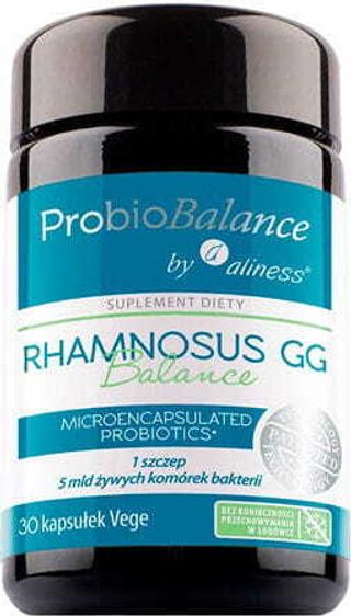 ProbioBalance Rhamnosus GG Mikrokapsułkowany probiotyk 1 szczep 5 mld bakterii 30 kapsułek Aliness