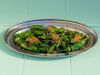 Padrón Peppers With Negro Aioli Sauce