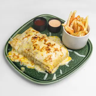 Gratinated chicken tacos