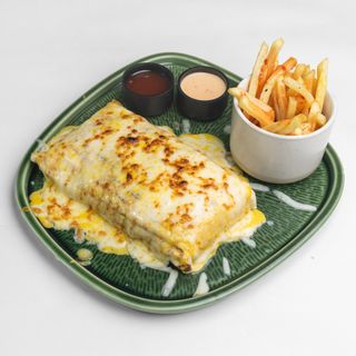 Gratinated chicken tacos