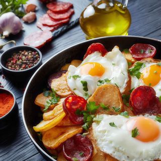 Sartén De Patatas Con Chorizo