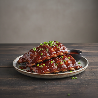 Costite de porc la cuptor cu sos BBQ