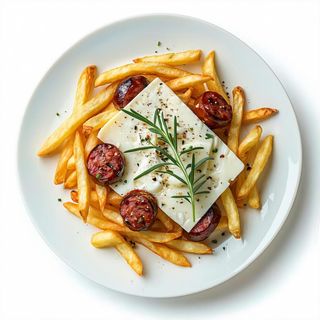 Patatine fritte con provola e wurstel