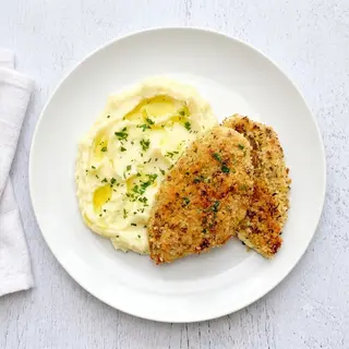 ქათმის კოტლეტი პურეთი/Chicken Cotlet with mashed potatoes