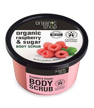 Piling za tijelo s malinom 250 ml Organic shop