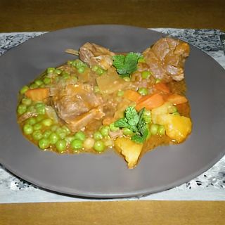 Ragoût de Petits Pois avec Foie