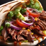 Kebab Pan Pita Barbacoa De Ternera