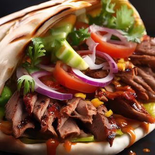 Kebab Pan Pita Barbacoa De Ternera