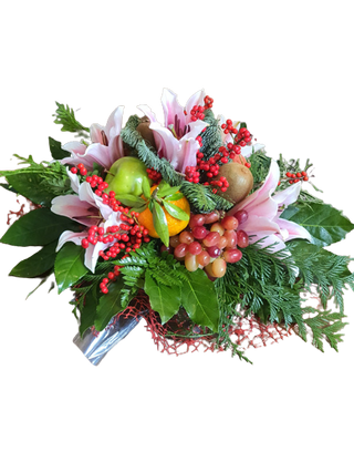 Centro De Flores Con Frutas