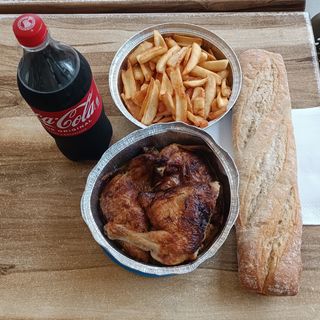 PROMO 1 - Pollo Asado + Patatas + Pan + Cerveza/Vino/Refresco