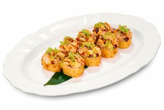 Smażony łosoś z shiitake