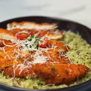 Risotto poulet pesto