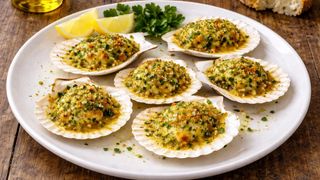 LE NOCI DI CAPESANTE GRATINATE CON PANURA AL VERDE 6 PZ.
