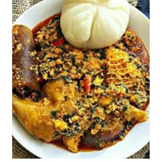 A plate of any swallow & Soup with Protein