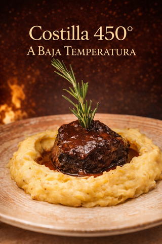 Costilla de Vaca a Baja Temperatura con Puré Cremoso