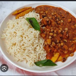 White rice and beans 