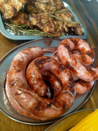 Longaniza XL con patatas (ración)