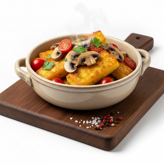 Mattonelle di polenta e champignon