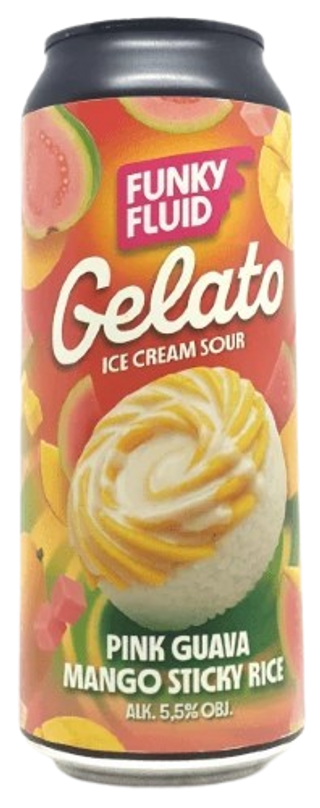 Gelato: Pink Guava Mango Sticky Rice Funky Fluid Lata 50 cl.