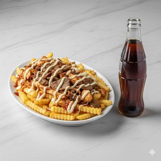 Menú De Plato De Patatas Con Carne