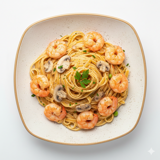 Tagliatelle Con Nata Y Gambas