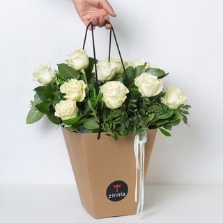 Big bag 12 rosas blancas 
