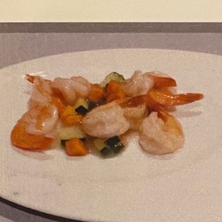 Gamberetti con verdure miste