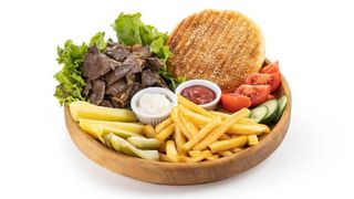 Бауырдак с бараньей печенью (на тарелке)