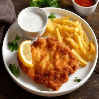 Milanesa De Pollo Con Patatas Fritas