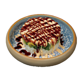 121. Tartar De Salmón Y Aguacate Con Arroz