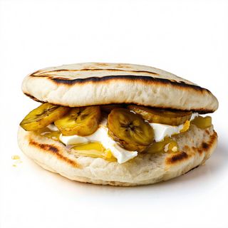 Arepa Con Platano Maduro Y Queso Blanco Latino