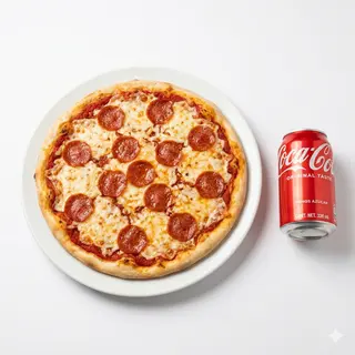 Menú Pizza + Coca-Cola Sabor Original lata 330ml.