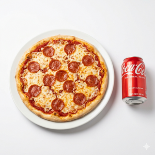 Menú Pizza + Coca-Cola Sabor Original lata 330ml.