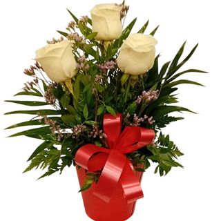 Centro 3 rosas blancas