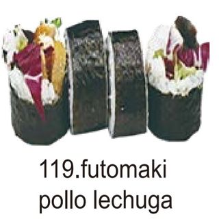 119. Futomaki De Pollo Y Lechuga(8 Pza.)