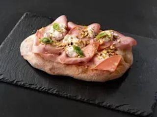 Pinsa mortadella e pistacchio