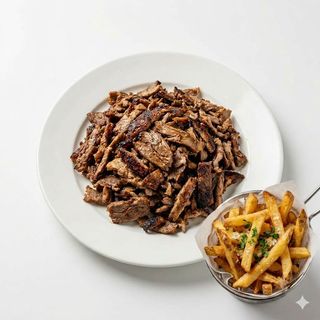 Plato Kebab Solo Carne Y Patatas