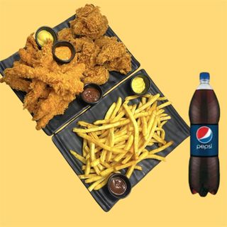  FAMILY MIXTE (15 tenders + 15 wings) + 4 frites + Soda 1.5L