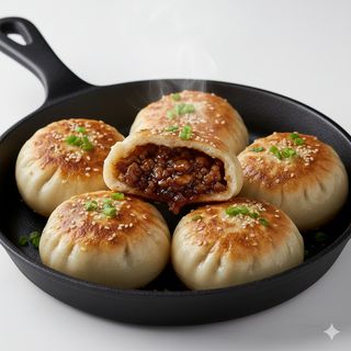 Baozi di manzo alla piastra (5 pz)