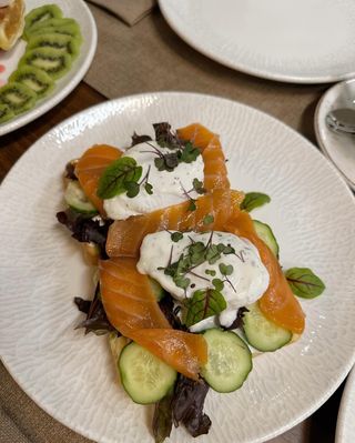 Венские вафли с лососем 