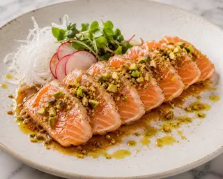 Tataki sake pistacchio