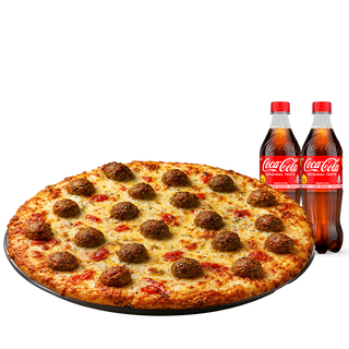 Meatball Pizza Large + 2 Drinks