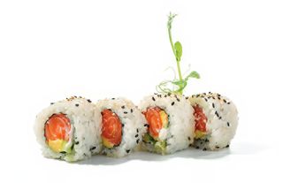 151. Uramaki de Salmón con Philadelphia (4 Pzs.)